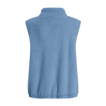 Dames Coltrui Mouwloos Warm Pluche Vest met Rits Herfst Winter Vest Jas met Zakken Hemelsblauw L