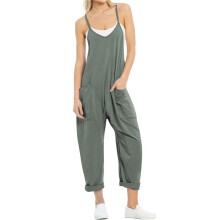Dames Casual Zomer Overalls Mouwloos Spaghettibandjes Romper Jumpsuits Trendy Strandvakantie Outfits Groen S