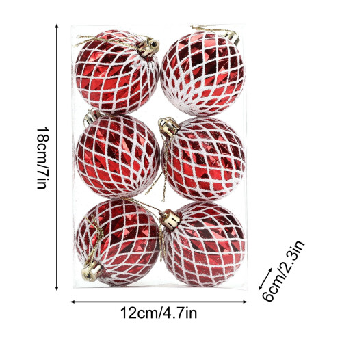 Boules de Noël incassables, lot de 6, 6 cm (2,36 pouces) 1