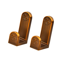 Pack of 2 Sturdy Metal Door Hook Ancient Chinese-yellow bronze