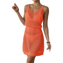 Women's Beach Dress Cover Up With V Neck And Cut Out Design-O S