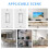 2-Pack Brush Wall Plate with Single Gang Low Voltage Mounting Bracket Cable Pass Through Insert for Speaker Wire 6