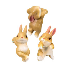 Lot de 3 jolis ornements de lapin avec un attrait coloré pour