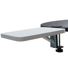 Adjustable Under Desk Keyboard Tray with Mouse Pad, Ergonomic Clamp On Desk Extender 360 Rotatable