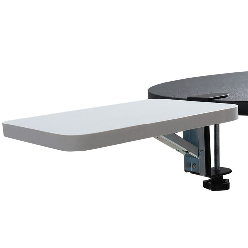 Adjustable Under Desk Keyboard Tray with Mouse Pad, Ergonomic Clamp On Desk Extender 360 Rotatable