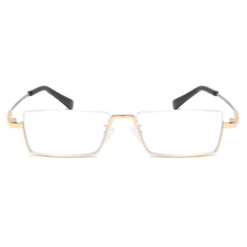 Gold Reading Glasses +2.50 Blue Light Blocking Progressive Multifocal Memory Titanium Frame for Men 1