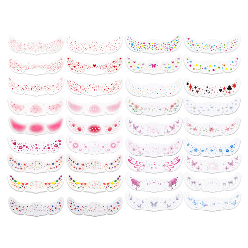 6Pcs Realistic Freckle Face Stickers Flash Glitters Starry-5 1