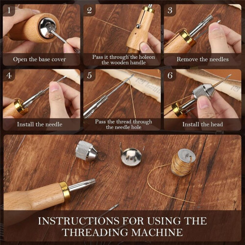 41 PCS Sewing Awl Kit with Storage Bag - Sewing Awl, Leather Sewing Needles, Rolled Wax Thread, and Essential Tools 1
