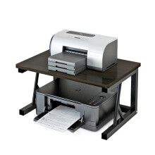 Printer Stand with Dual Layer Storage, Space Saving Black Desktop Printer Stand for Home Office