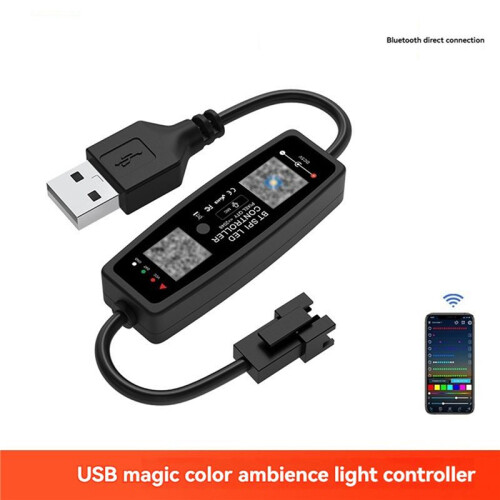 2X WS2812B LED Controller  APP Controllo Musica Controller per SK6812 WS2811 WS2812 LED Pixel Light Strip USB 5V 2
