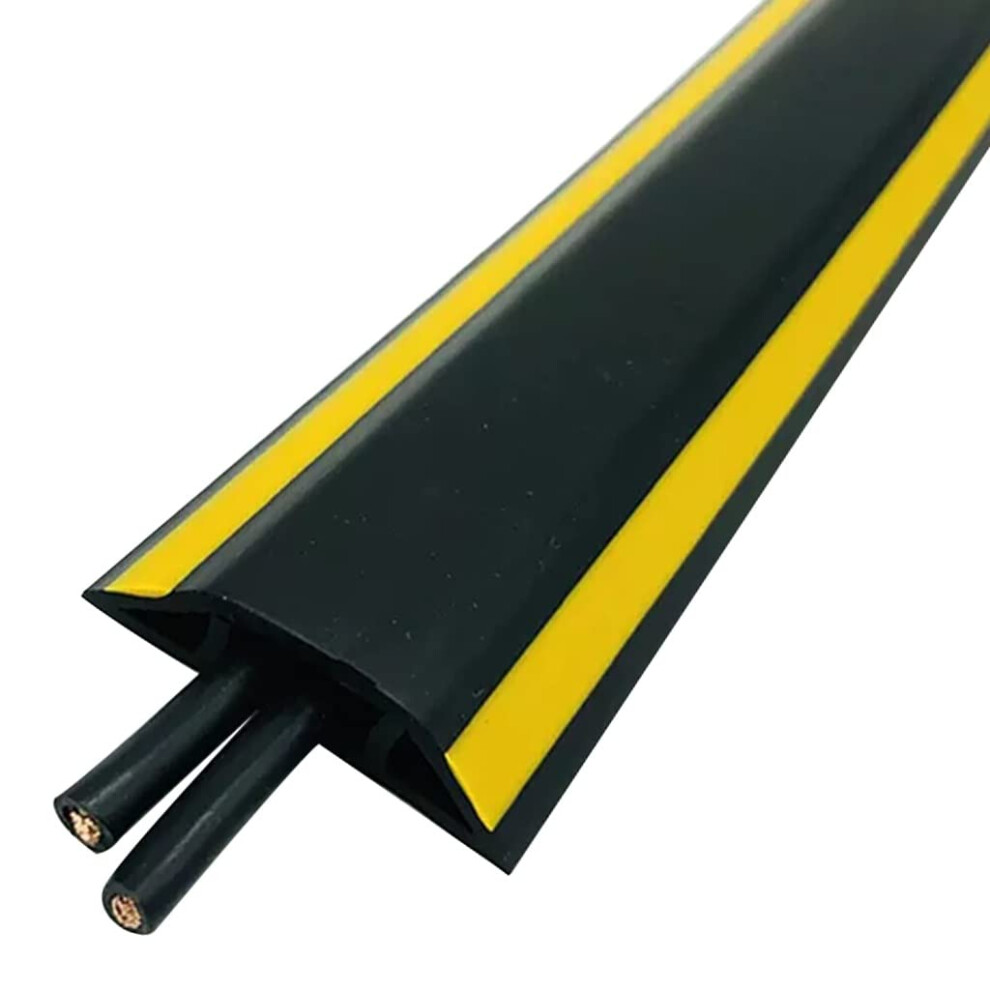 Cable Management Floor Cover 4M Yellow Black Pvc Selfadhesive Cord Protector For Office And Home 9310869821977