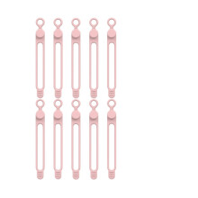 Reusable Silicone Cable Ties Pink 10pcs Flexible Cord Organizers for Travel and MultiPurpose Use