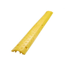 Single Channel Cable Protector Ramp, Visibility Yellow Rubber Hose Ramp, Compact 10cm for Indoor and Outdoor