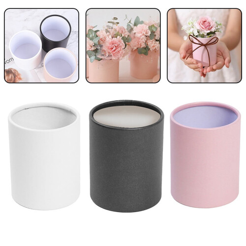 1 st mini rund blomförpackning pappersask bukettlåda bröllopsfestdekoration 2