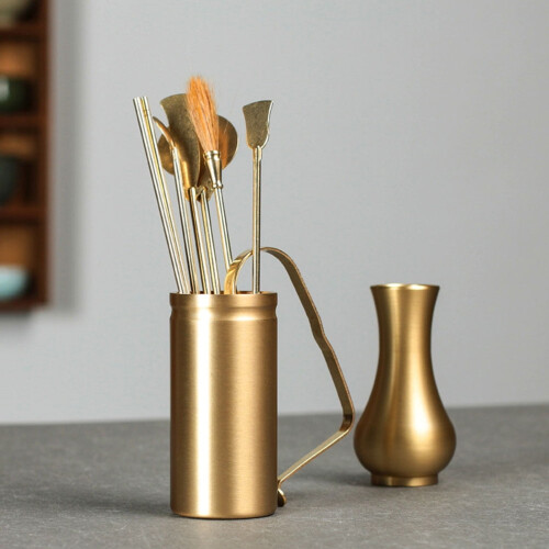 Brass Small Vase Golden 8.5 cm 2