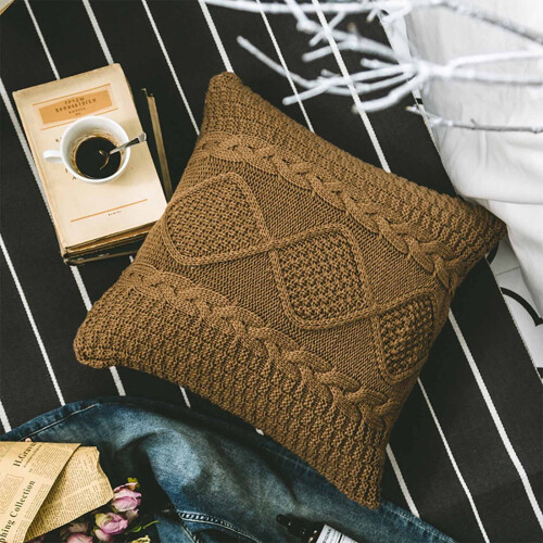 Polyester örngott 45x45cm kaffefärgad dragkedja