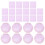 Ensemble de 32 assiettes et serviettes jetables violettes 1