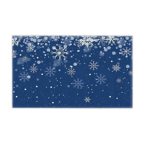 Viflosae Christmas snowflake kitchen mat non-slip blue black 1
