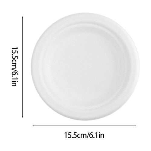 Runda engångstallrikar av papper – 10-pack, 15,5 cm, 2