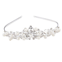Srebrna kryształowa opaska tiara 6,7 x 4,7 cala