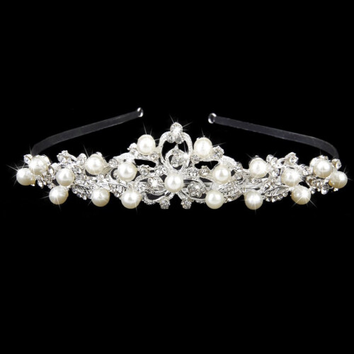 Sølv Krystal Tiara Pandebånd 15,5x11,5 cm 2