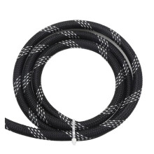 8mm Black Silver PET Braided Cable Sleeve 1 Meter, Density Cable Management Wrap for Desk and Electronics