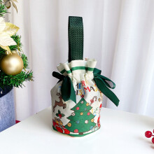 Carta da regalo natalizia, sacchetti per caramelle con coulisse, 10 pezzi