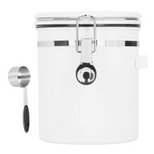 Elegante contenitore per caffè, in acciaio inossidabile 304 di alta qualità per uso alimentare, con bocca rinforzata, 1,5 litri, colore bianco,