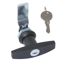 Trailer Door Lock T Handle Assembly for RV Garage Keyed Black Set, Durable Direct Replacement