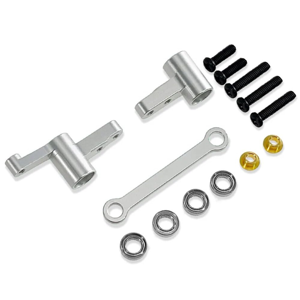 Rc Car Metal Steering Assembly For Mjx 1/14 14209 14210 H14bm, Upgrade Parts With Bearings Silver 9310869822356