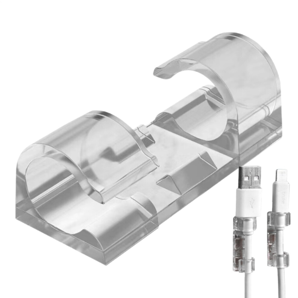 Cable Management Clips Clear Adhesive Cable Organizer For Desk Wall Quick Clutter Setup 9310869822455