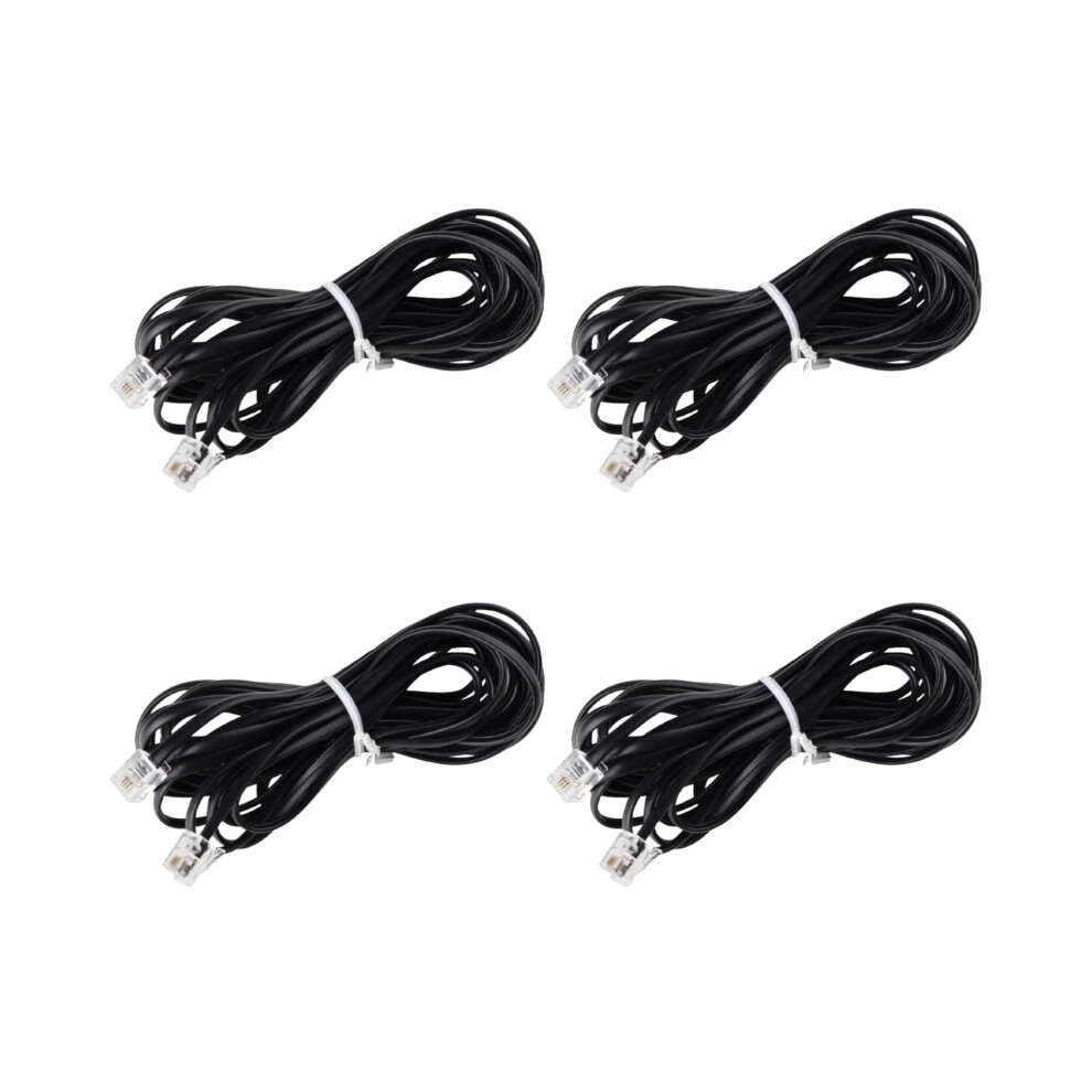 Bundle Of 4 Telephone Cord Set 15Ft And 25Ft Â Tangle Phone Handset Cords For Home And Office Black 9310869822738