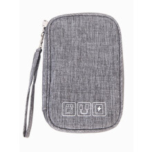 Gray Travel Electronics Organizer Bag, Compact MultiDevice Cable Storage Case