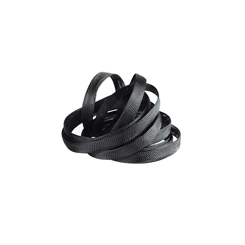 14Mm Black Braided Cable Sleeving, Expandable Pet Wire Loom 1M For Flexible Cable Management 9330225818403