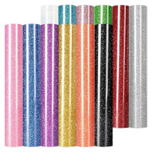 Glitter HTV Värmeöverföringsvinyl - 12 Ark 12" X 10" Glitter Strykvinyl för T-Shirts, HTV-Kompatibel, Lätt Att Klippa och Rensa Bort.