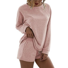 Tweedelige Sportbroek voor Dames, Oversized Casual Pak, Sportkleding, Herfstkleding Roze XXL