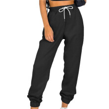 Joggingbroeken Dames Herfstmode Baggy Joggingbroeken Workout Lounge Comfortabele Hooggetailleerde Sportieve Joggingbroeken Zwart L