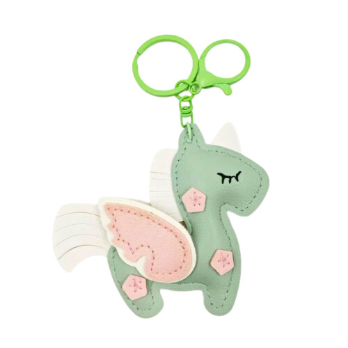 Perfect Gift Cute Pegasus Leather Key Charm Bag Accessory-Green