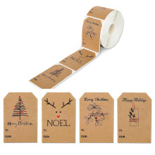 200Pcs Christmas Sticker Adhesive Wrapping Labels 5x7.5cm for