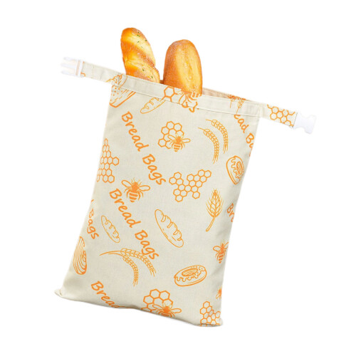 Pack of 2 Lined Cotton Cotton Bread Sacks-multicolor leaves