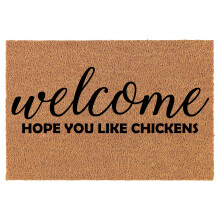 Natural Coco Coir Doormat with Chicken Design 24 x 16 in