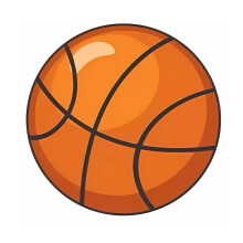 Tapis rond Ă motif basketball, doux et sportif, 15 cm (60 po)