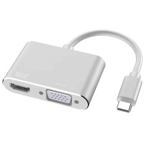 Προσαρμογέας USB C με παροχή ρεύματος, προσαρμογέας HDMI VGA για εγκατάσταση διπλής