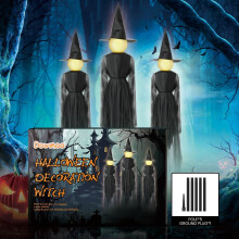 Halloweenská čarodějnická ozdoba na dveře, 1 kus