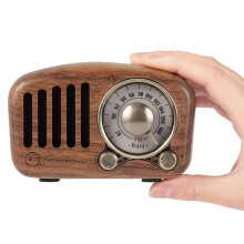 Tragbarer Bluetooth-Lautsprecher im natürlichen Holz-Design mit UKW-Radio, lautem und klarem Klang, CSR-Chip, langer Akkulaufzeit, einzigartigem und