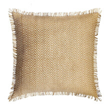Beige koristeellinen tyynynpäällinen juuttipitsi marokkolaisella chevronilla