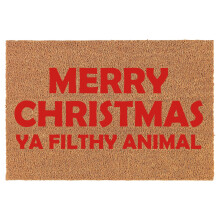Natural Coco Coir Doormat Merry Christmas Ya Filthy Animal