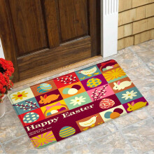 Tapis de porte intérieur antidérapant et absorbant pour Pâques, 45 x 75 cm (18 x 30 pouces)