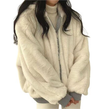 Jack voor Dames, Omkeerbaar, Y2k Ritshoodie, Fleece, Bont, Winterjas, Cutecore, Koreaanse Kleding Blauw L