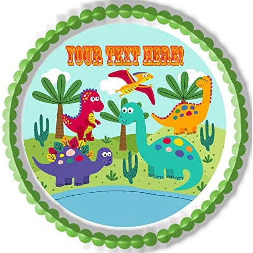 Sød dinosaur cupcake topper, 25 cm rund